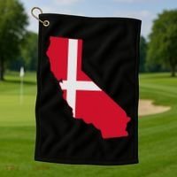 California Denmark Flag Map Golf Towel thumb 1