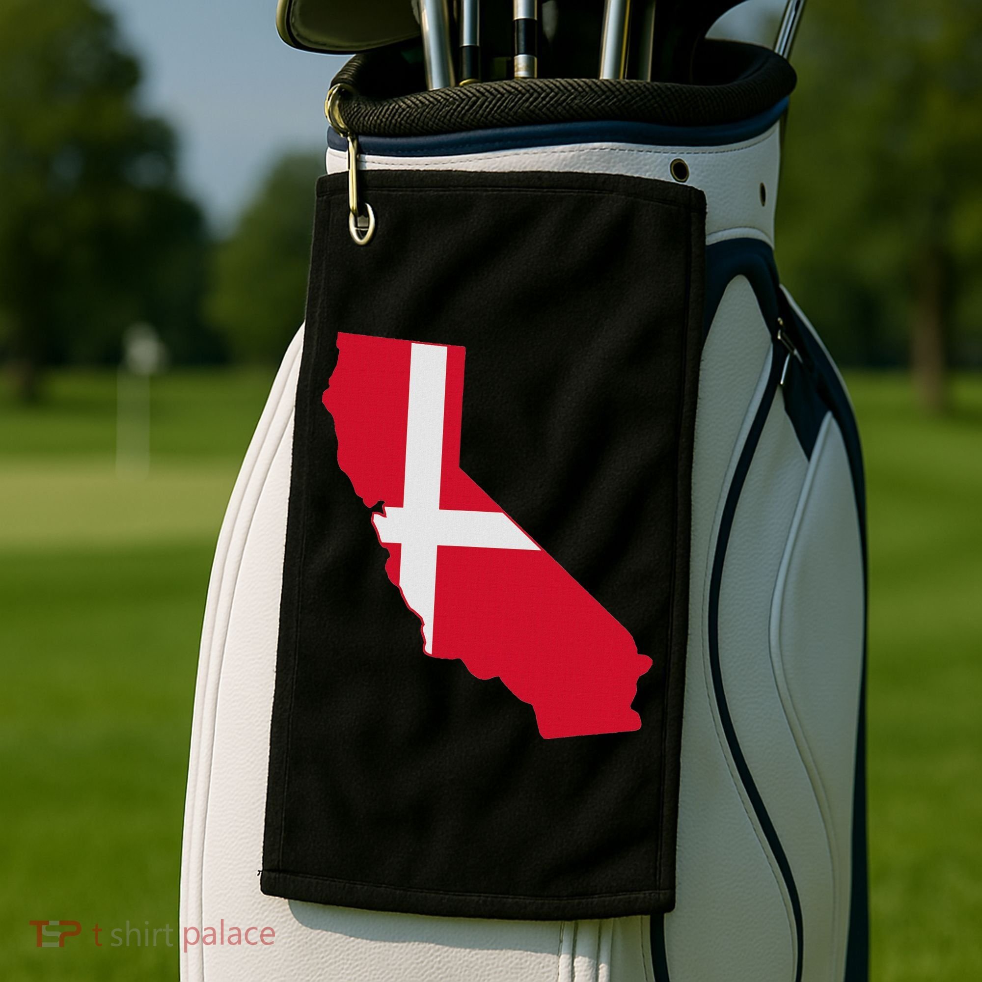 California Denmark Flag Map Golf Towel