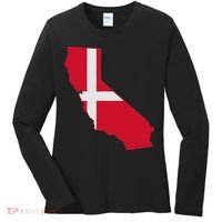 California Denmark Flag Map Women's Long Sleeve Shirt thumb 0