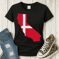 California Denmark Flag Map Women's T-Shirt thumb 3