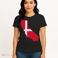 California Denmark Flag Map Women's T-Shirt thumb 4