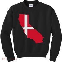 California Denmark Flag Map Kids Sweatshirt thumb 0