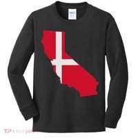 California Denmark Flag Map Kids Long Sleeve Shirt thumb 0