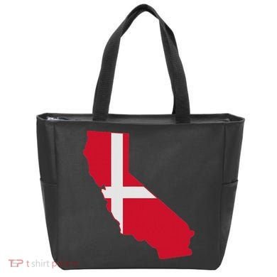 California Denmark Flag Map Tote Bag