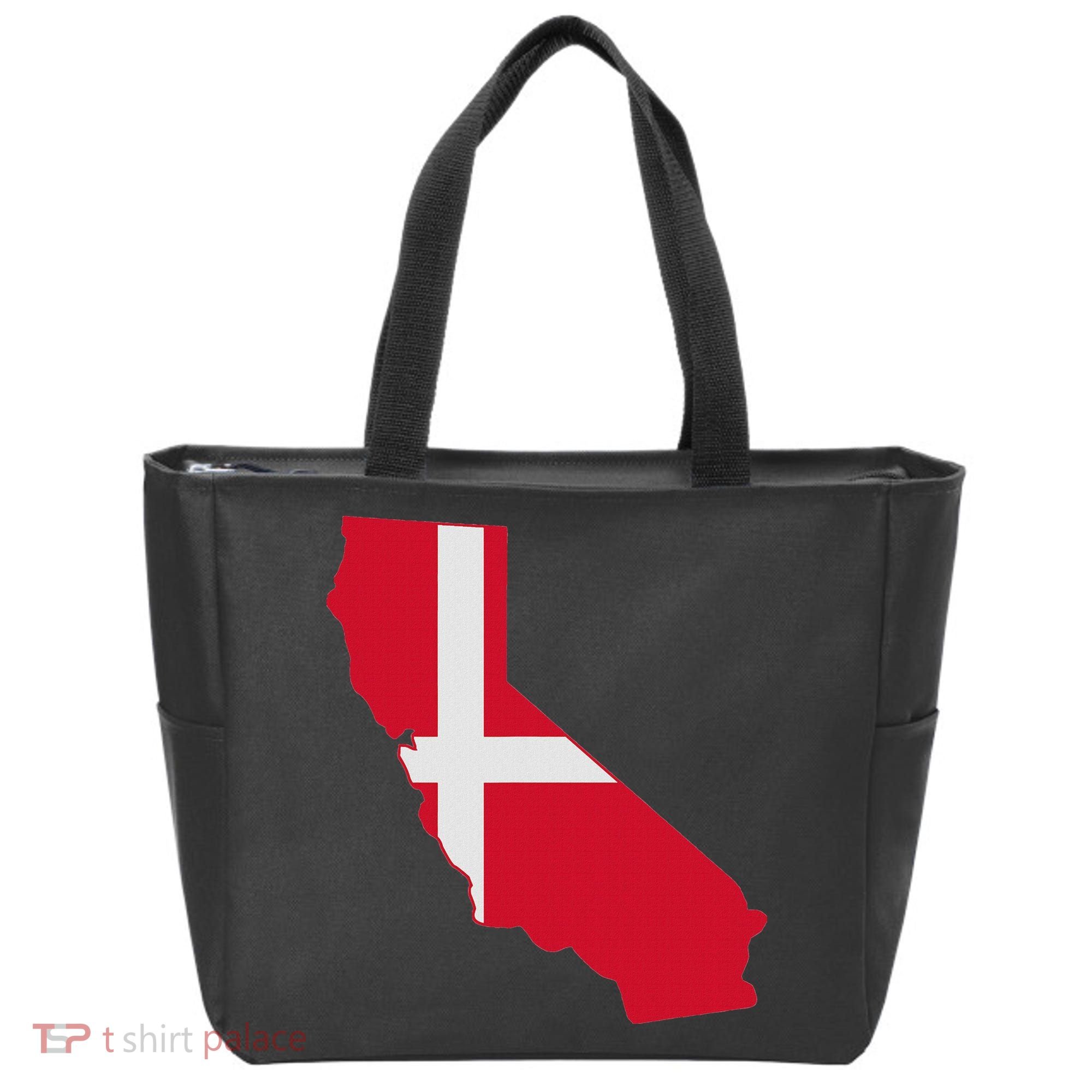 California Denmark Flag Map Tote Bag