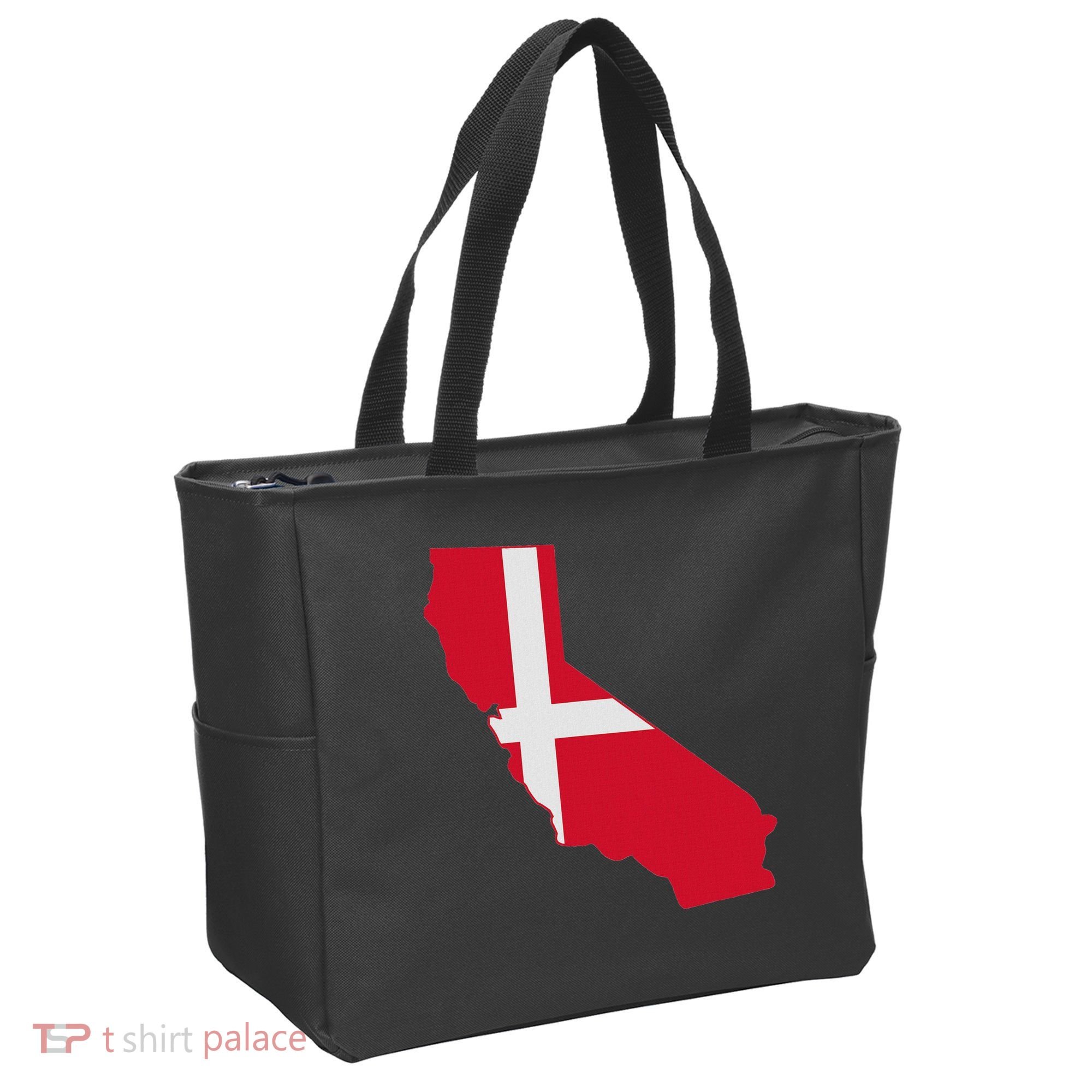 California Denmark Flag Map Tote Bag