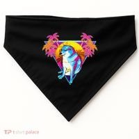 Cheems Dog Funny Shiba Inu Dank Meme 80s Retro Vaporwave USA-Made Doggie Bandana thumb 0