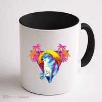 Cheems Dog Funny Shiba Inu Dank Meme 80s Retro Vaporwave Coffee Mug thumb 1