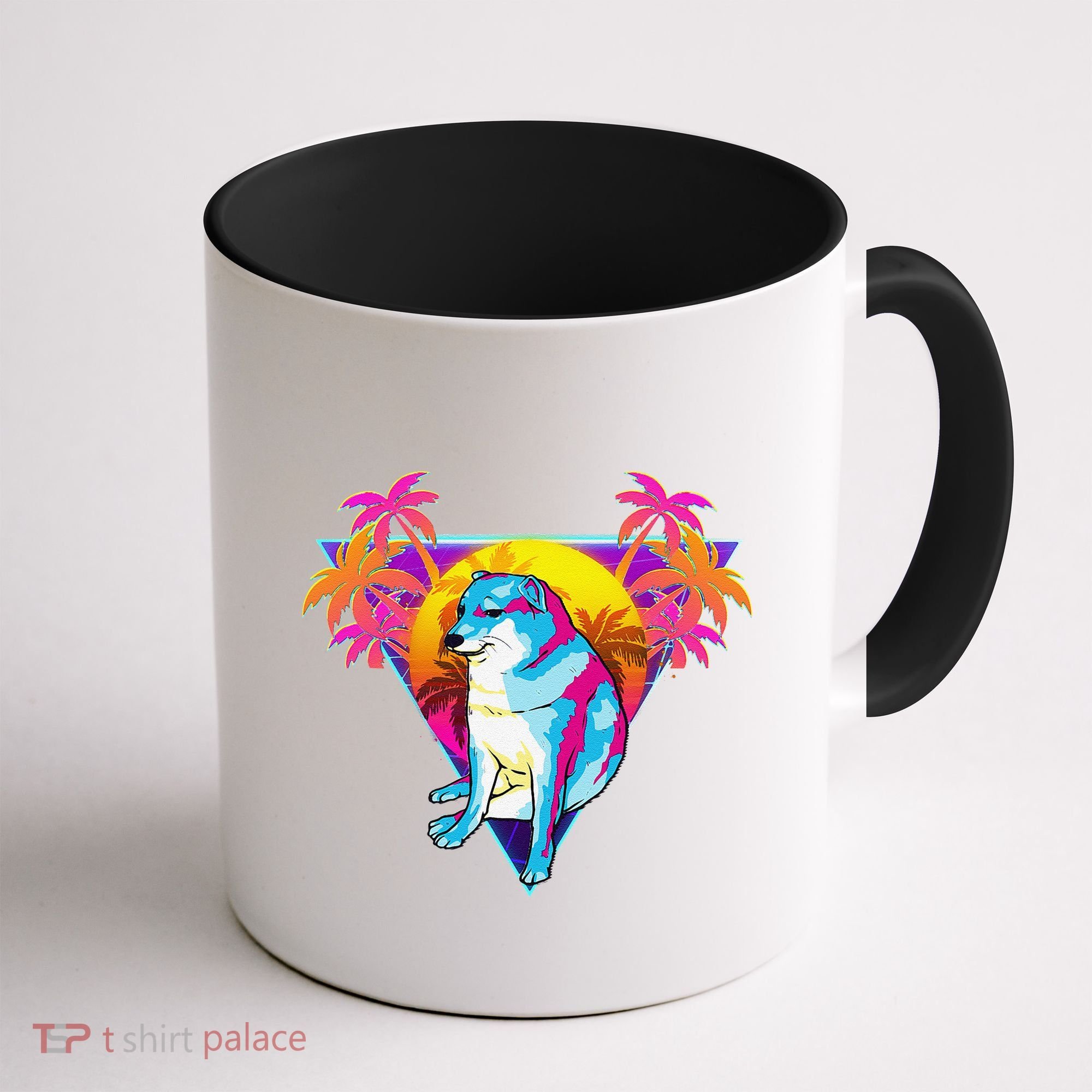 Cheems Dog Funny Shiba Inu Dank Meme 80s Retro Vaporwave Coffee Mug