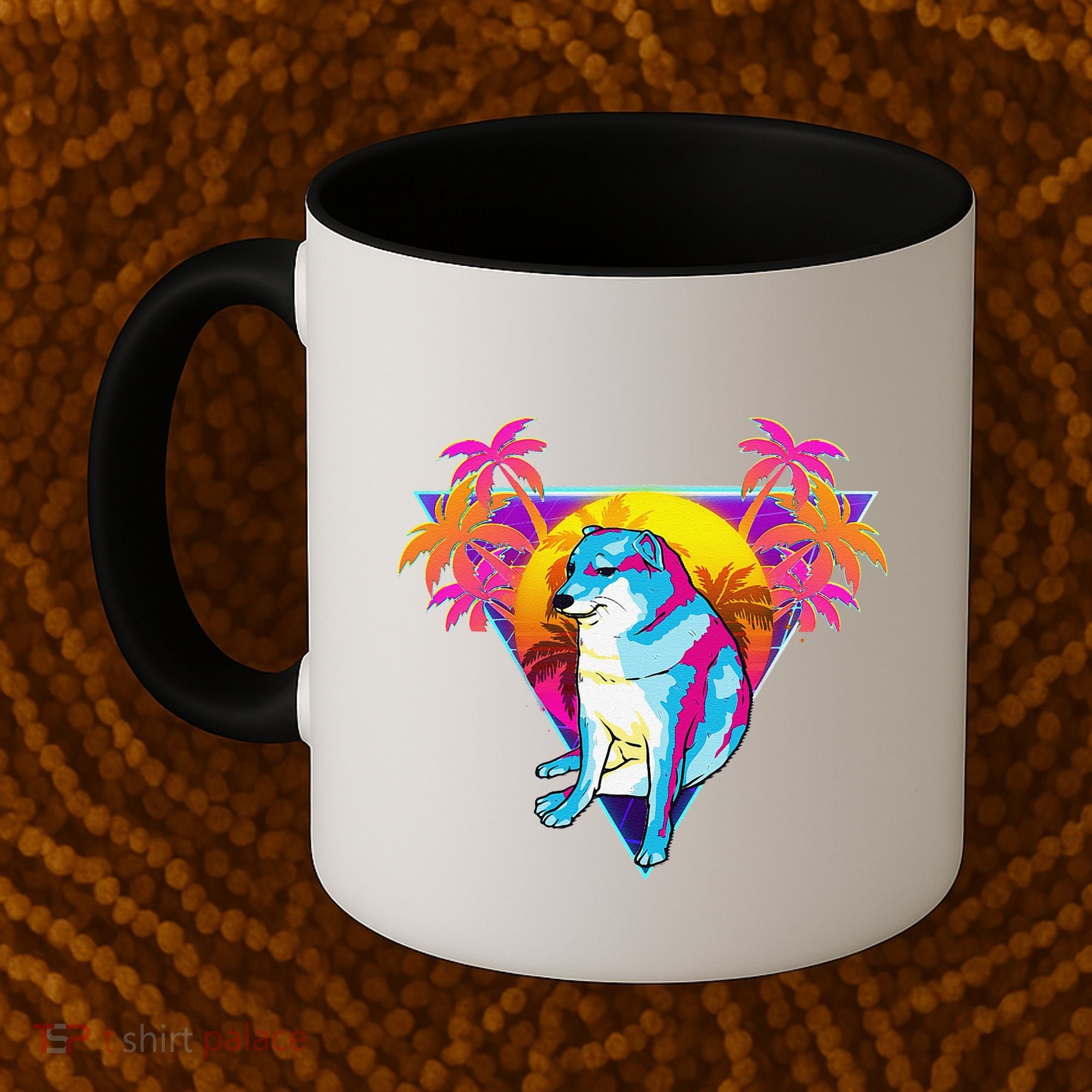 Cheems Dog Funny Shiba Inu Dank Meme 80s Retro Vaporwave Coffee Mug