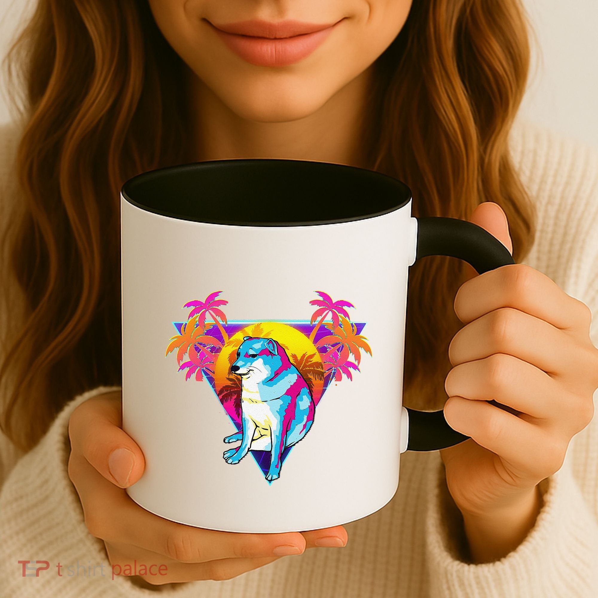 Cheems Dog Funny Shiba Inu Dank Meme 80s Retro Vaporwave Coffee Mug