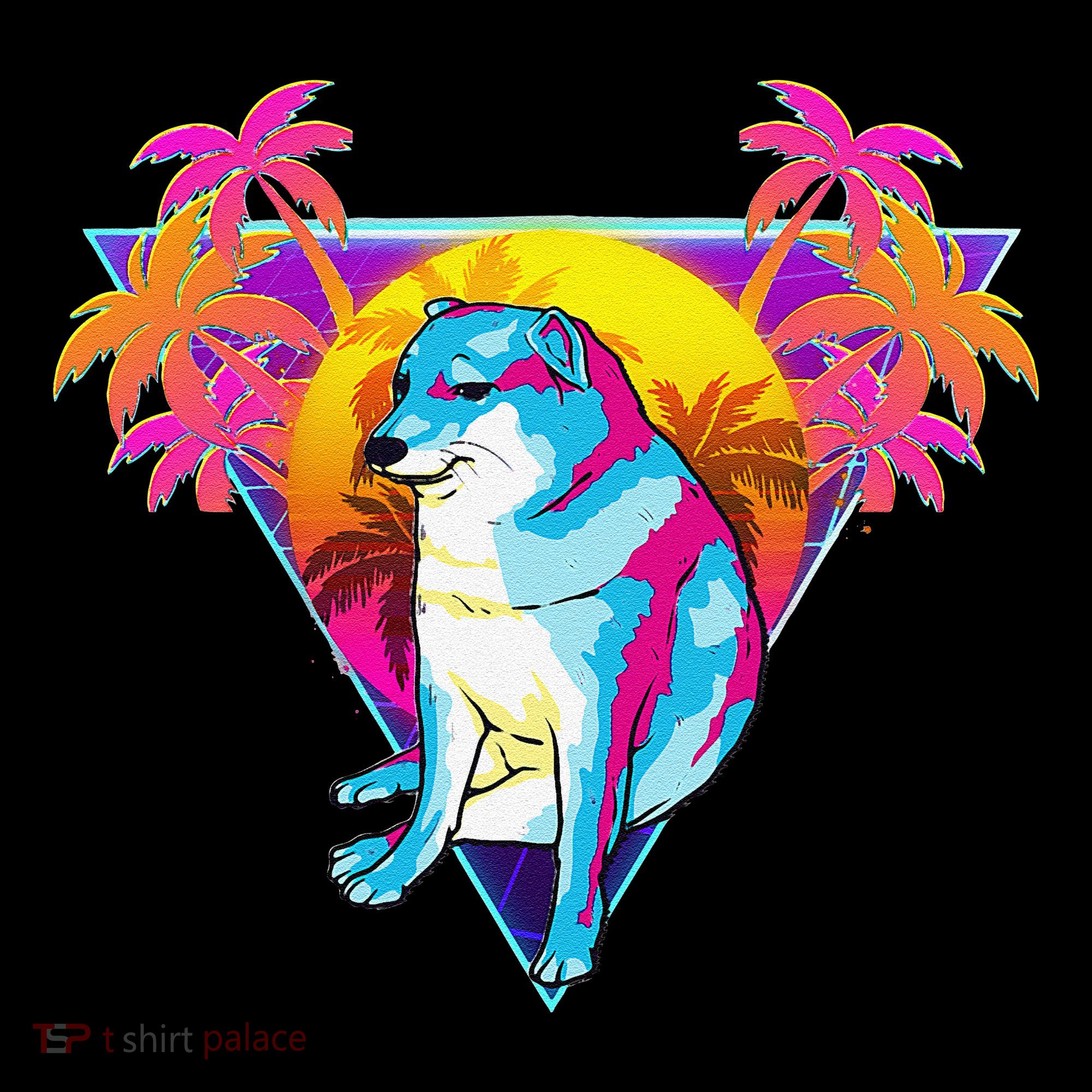 Cheems Dog Funny Shiba Inu Dank Meme 80s Retro Vaporwave Coffee Mug