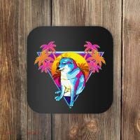 Cheems Dog Funny Shiba Inu Dank Meme 80s Retro Vaporwave Coaster thumb 0