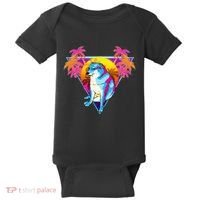 Cheems Dog Funny Shiba Inu Dank Meme 80s Retro Vaporwave Baby Bodysuit thumb 0