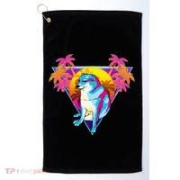 Cheems Dog Funny Shiba Inu Dank Meme 80s Retro Vaporwave Golf Towel thumb 0