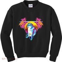Cheems Dog Funny Shiba Inu Dank Meme 80s Retro Vaporwave Kids Sweatshirt thumb 0