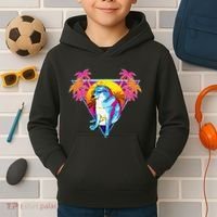 Cheems Dog Funny Shiba Inu Dank Meme 80s Retro Vaporwave Kids Hoodie thumb 2