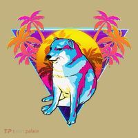 Cheems Dog Funny Shiba Inu Dank Meme 80s Retro Vaporwave Hoodie thumb 2