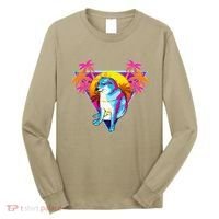 Cheems Dog Funny Shiba Inu Dank Meme 80s Retro Vaporwave Long Sleeve Shirt thumb 0