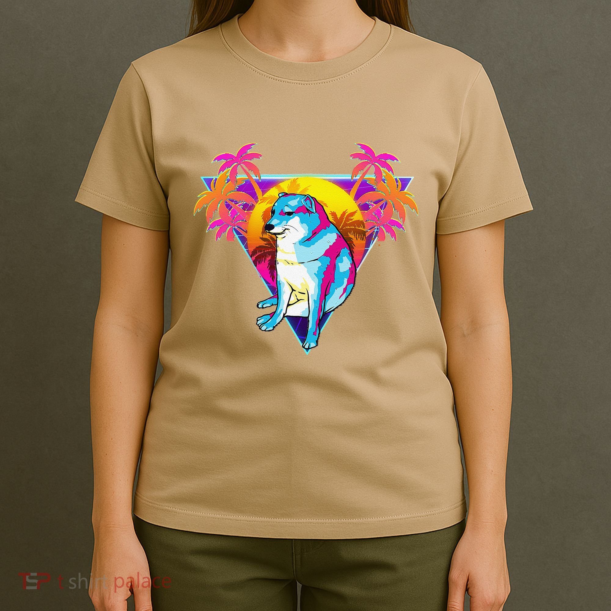 Cheems Dog Funny Shiba Inu Dank Meme 80s Retro Vaporwave T-Shirt