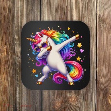 Cute Dab Funny Dabbing Unicorn Coaster