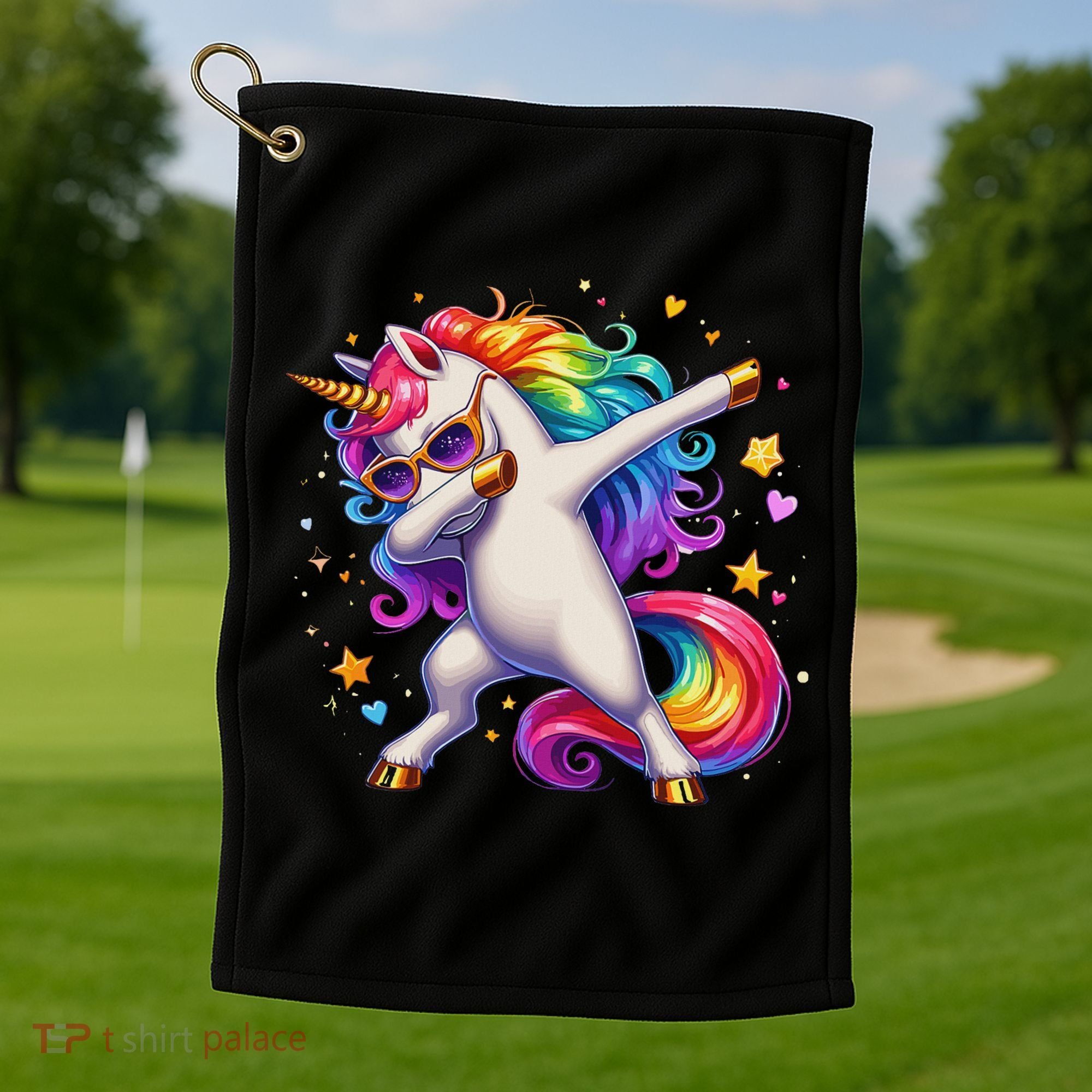 Cute Dab Funny Dabbing Unicorn Golf Towel