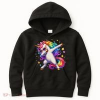 Cute Dab Funny Dabbing Unicorn Kids Hoodie thumb 0
