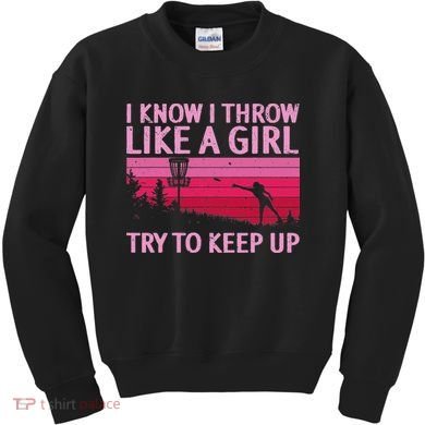 Cool Disc Golf Design For Women Disc Golf Player Kids Sweatshirt