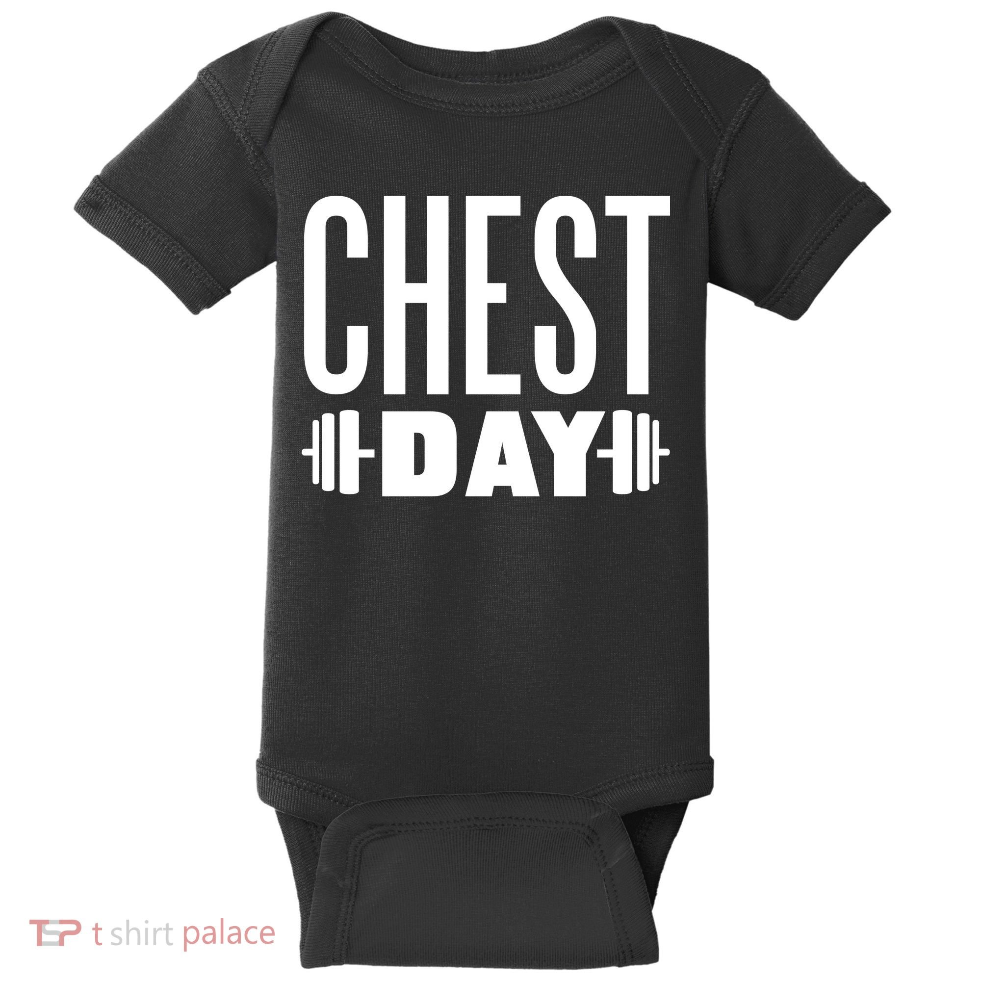 Chest Day Gym Workout Baby Bodysuit