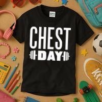 Chest Day Gym Workout Kids T-Shirt thumb 3