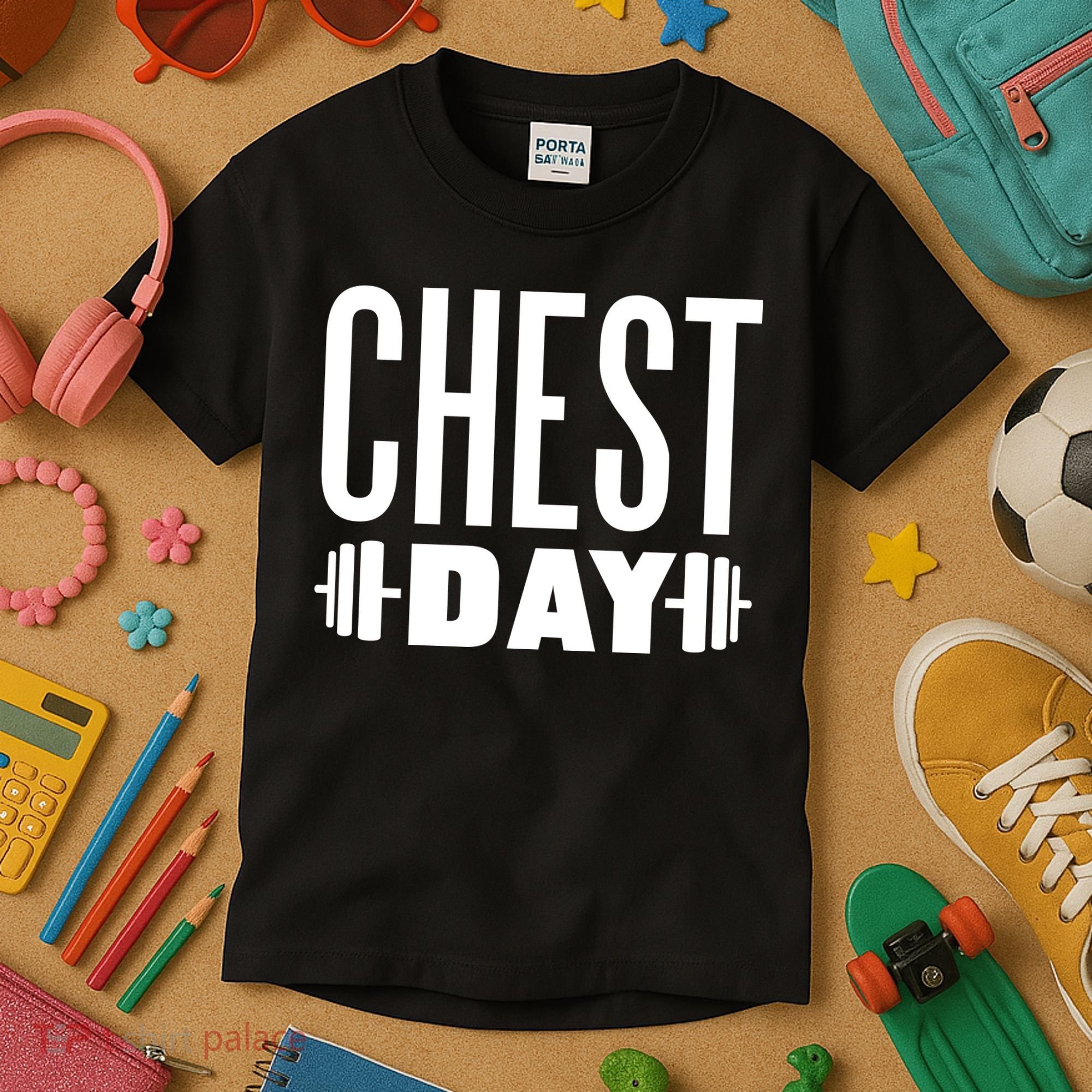 Chest Day Gym Workout Kids T-Shirt