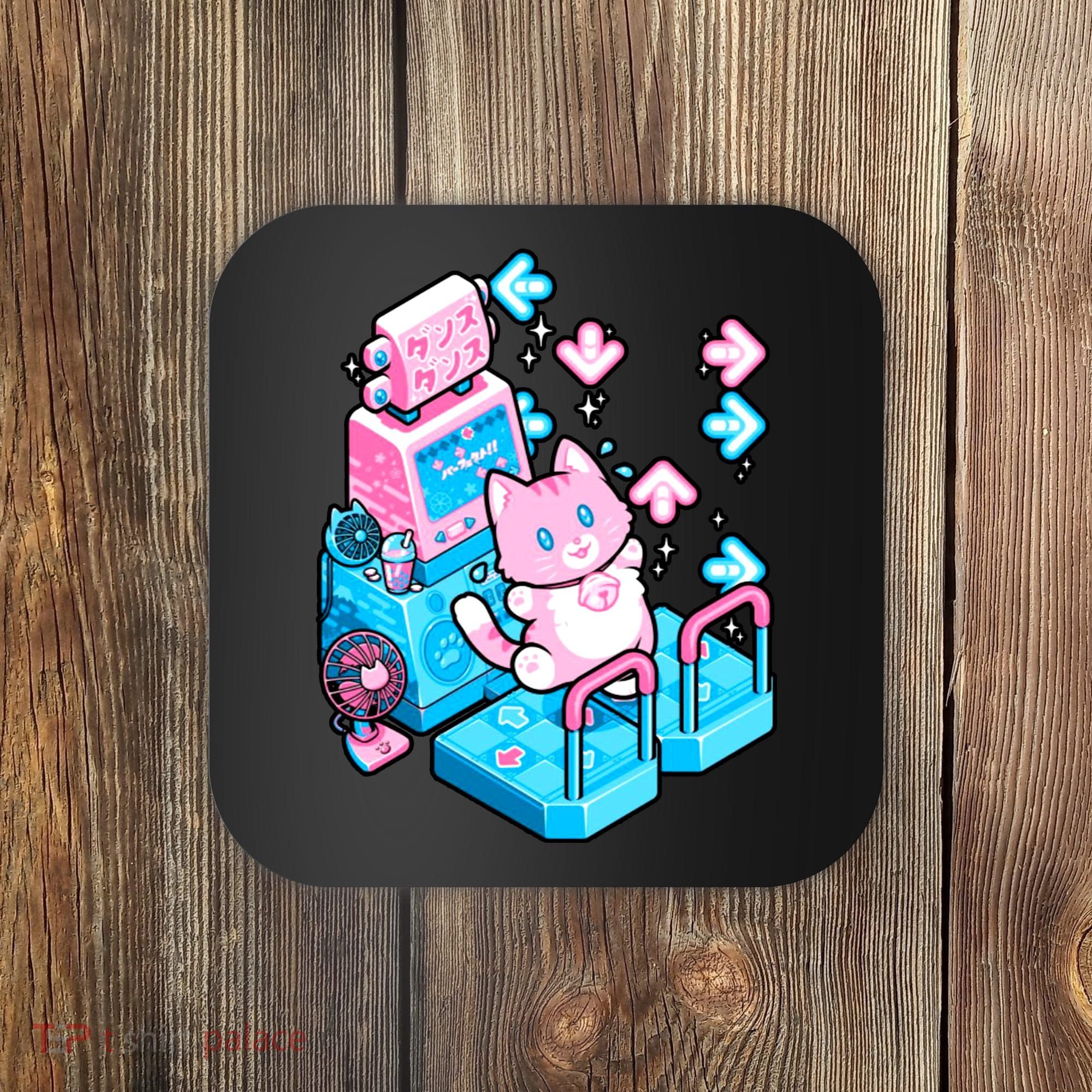 Cute Dancing Game Kitty Coaster