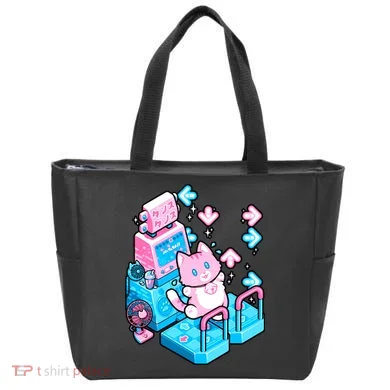 Cute Dancing Game Kitty Tote Bag
