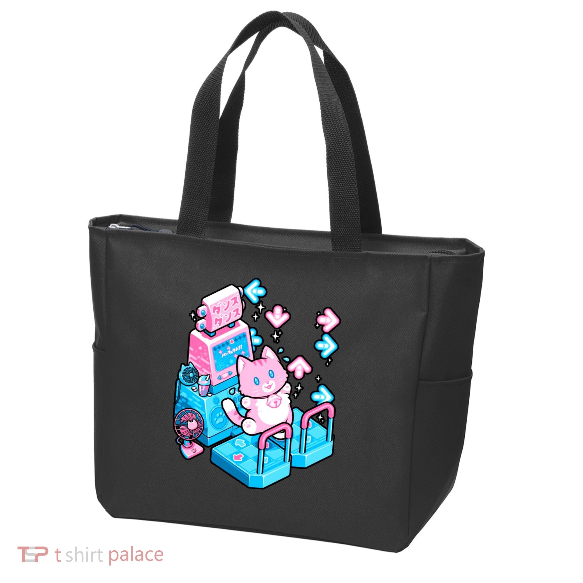 Cute Dancing Game Kitty Tote Bag