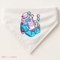 Cute Dancing Game Kitty USA-Made Doggie Bandana thumb 0