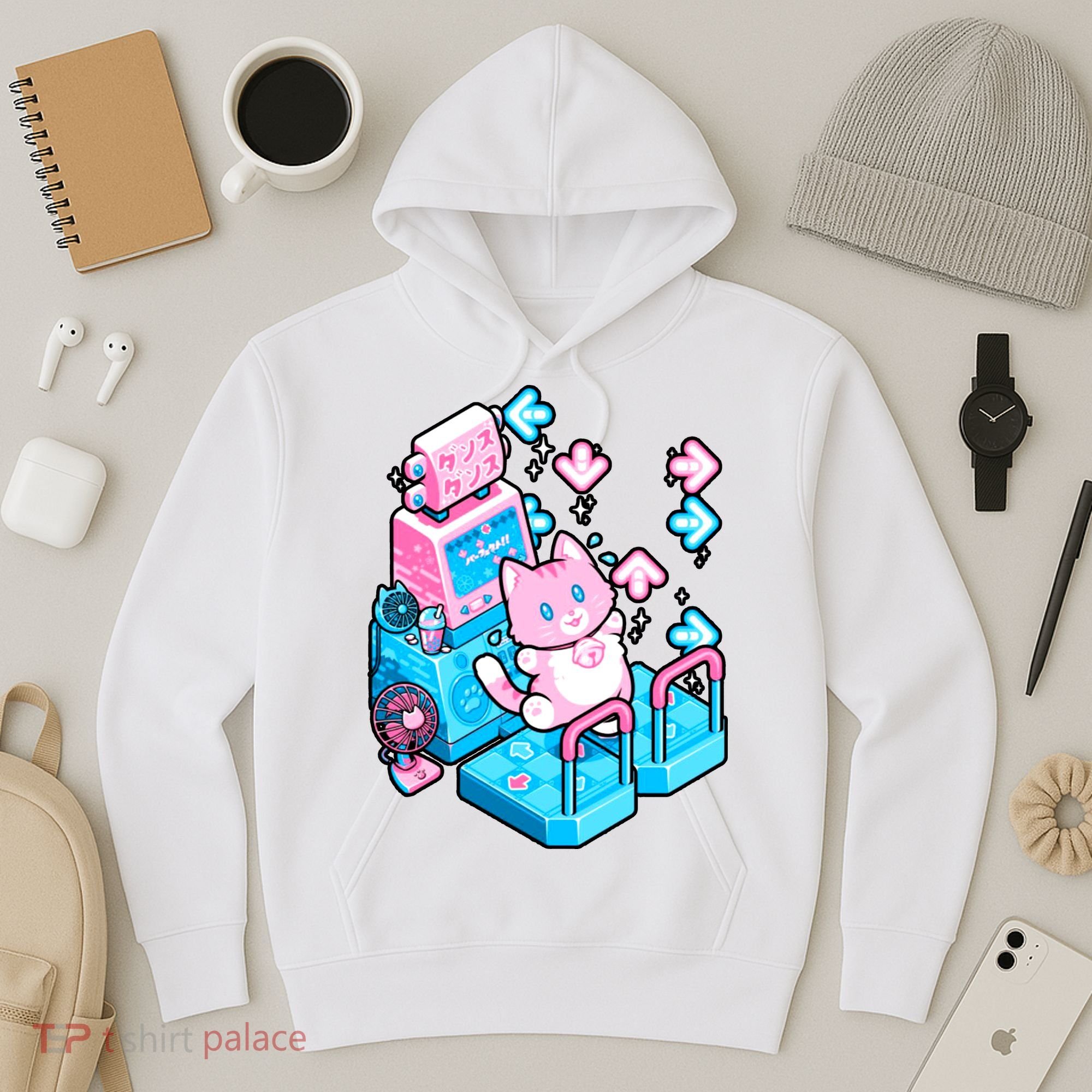 Cute Dancing Game Kitty Hoodie