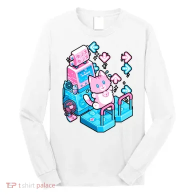 Cute Dancing Game Kitty Long Sleeve Shirt