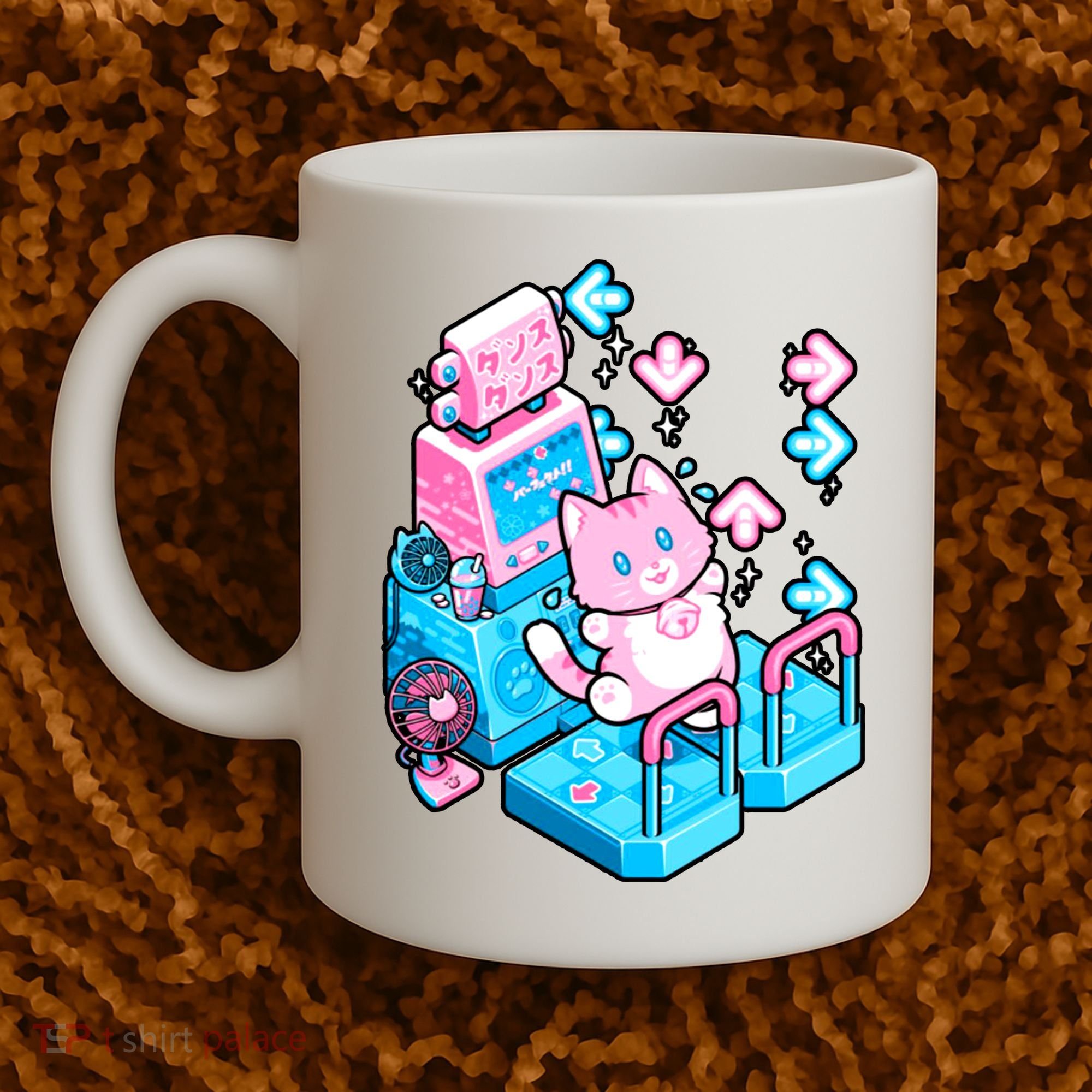 Cute Dancing Game Kitty Coffee Mug