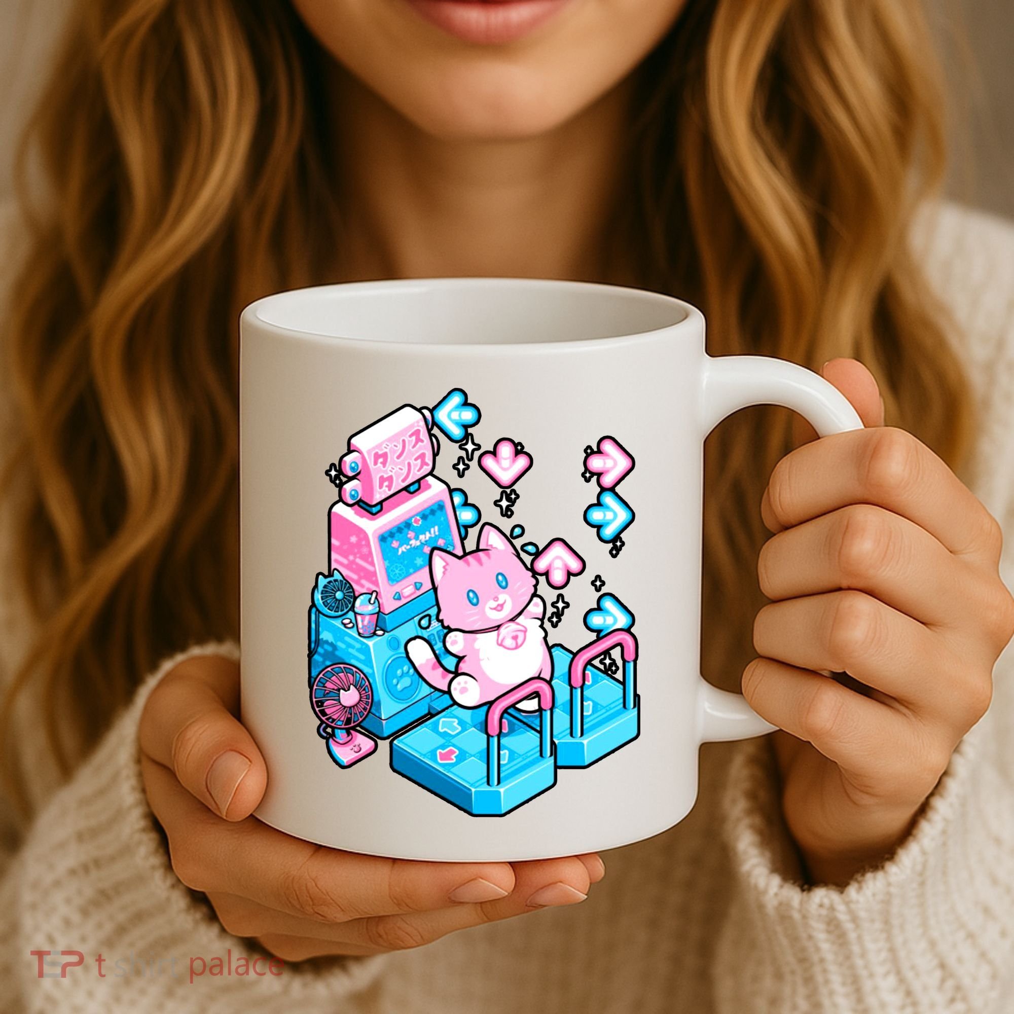 Cute Dancing Game Kitty Coffee Mug