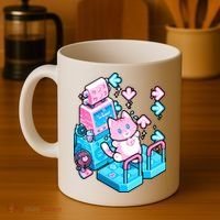 Cute Dancing Game Kitty Coffee Mug thumb 4
