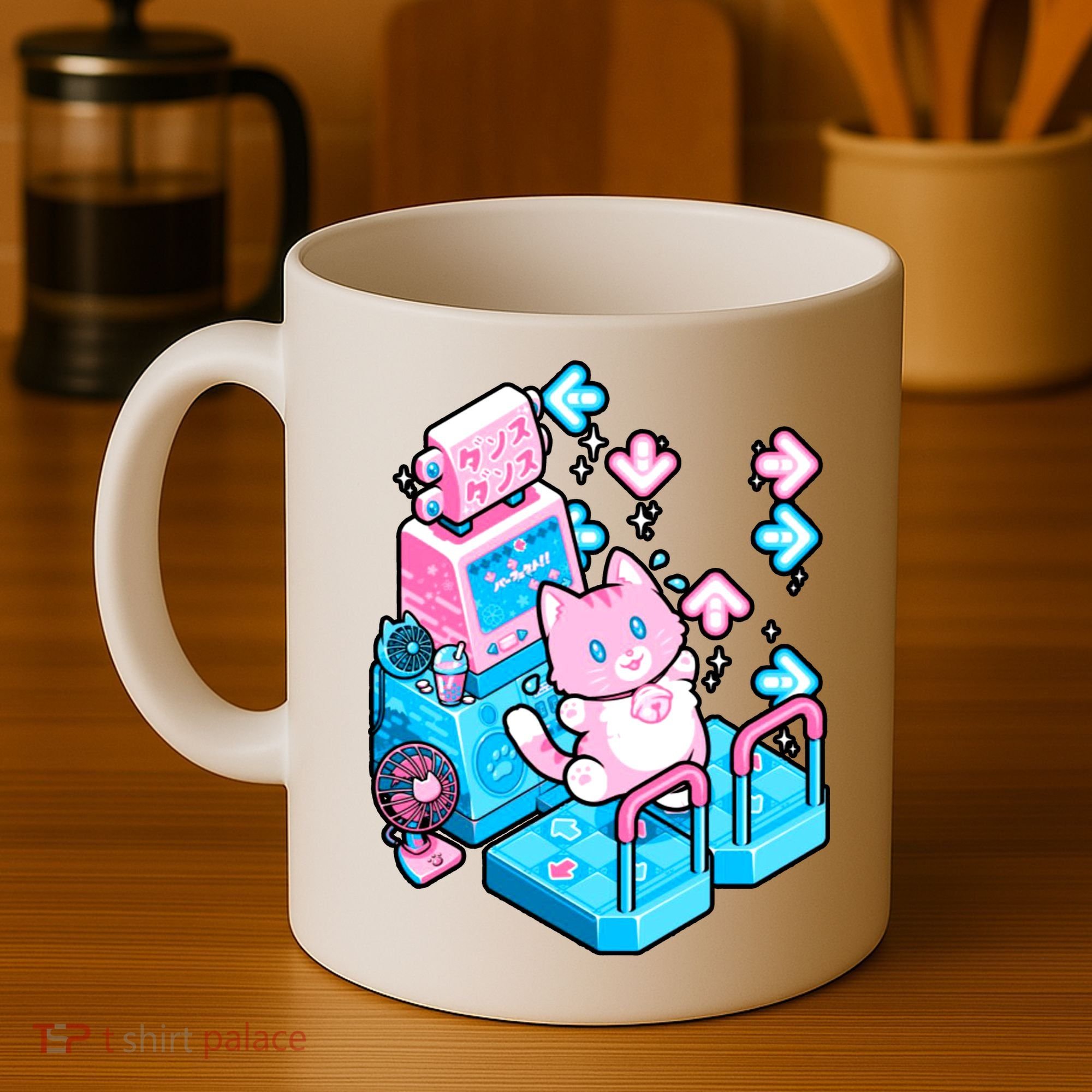 Cute Dancing Game Kitty Coffee Mug