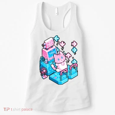 Cute Dancing Game Kitty Women's Tank Top
