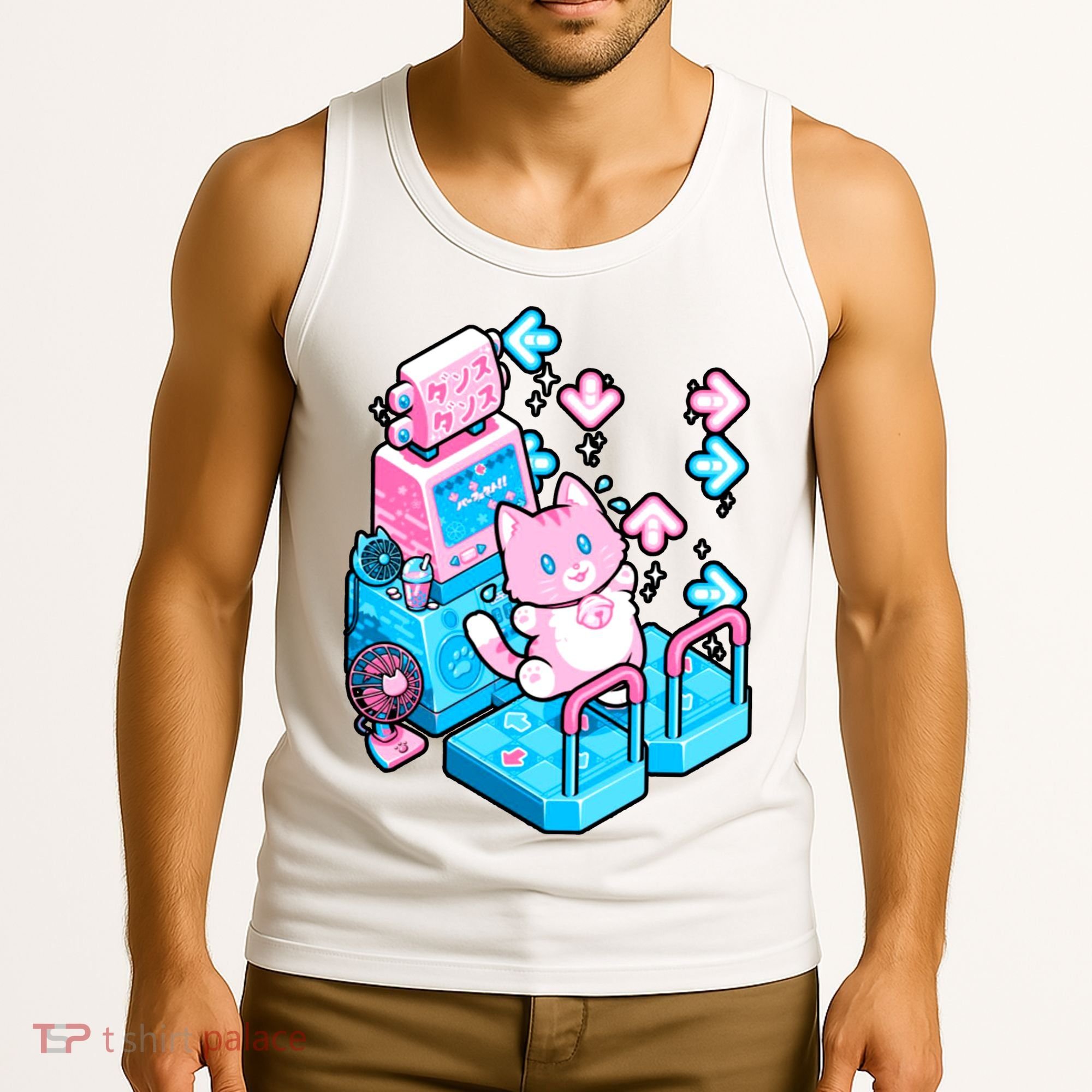 Cute Dancing Game Kitty Tank Top
