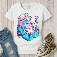 Cute Dancing Game Kitty Women's T-Shirt thumb 3