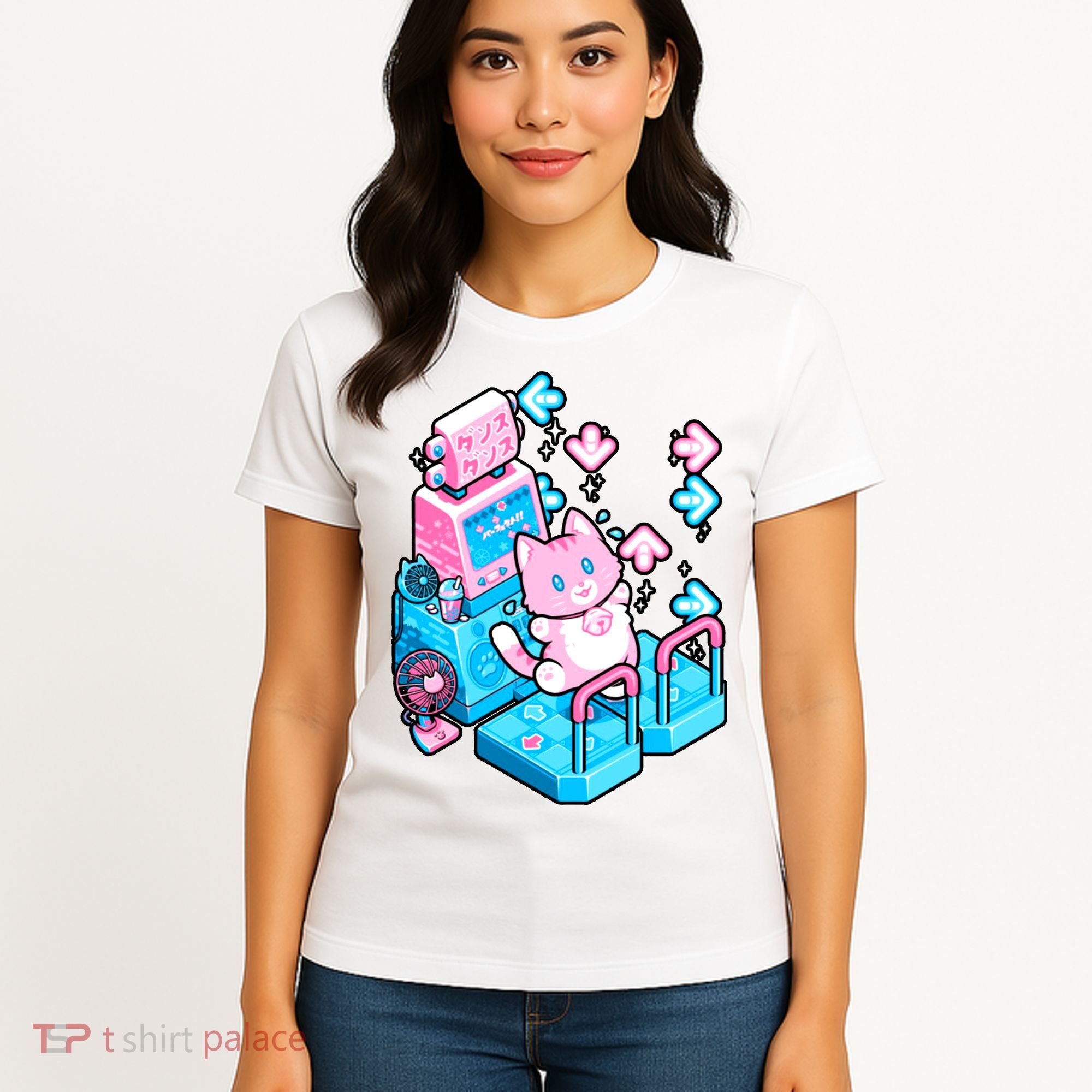 Cute Dancing Game Kitty Women's T-Shirt