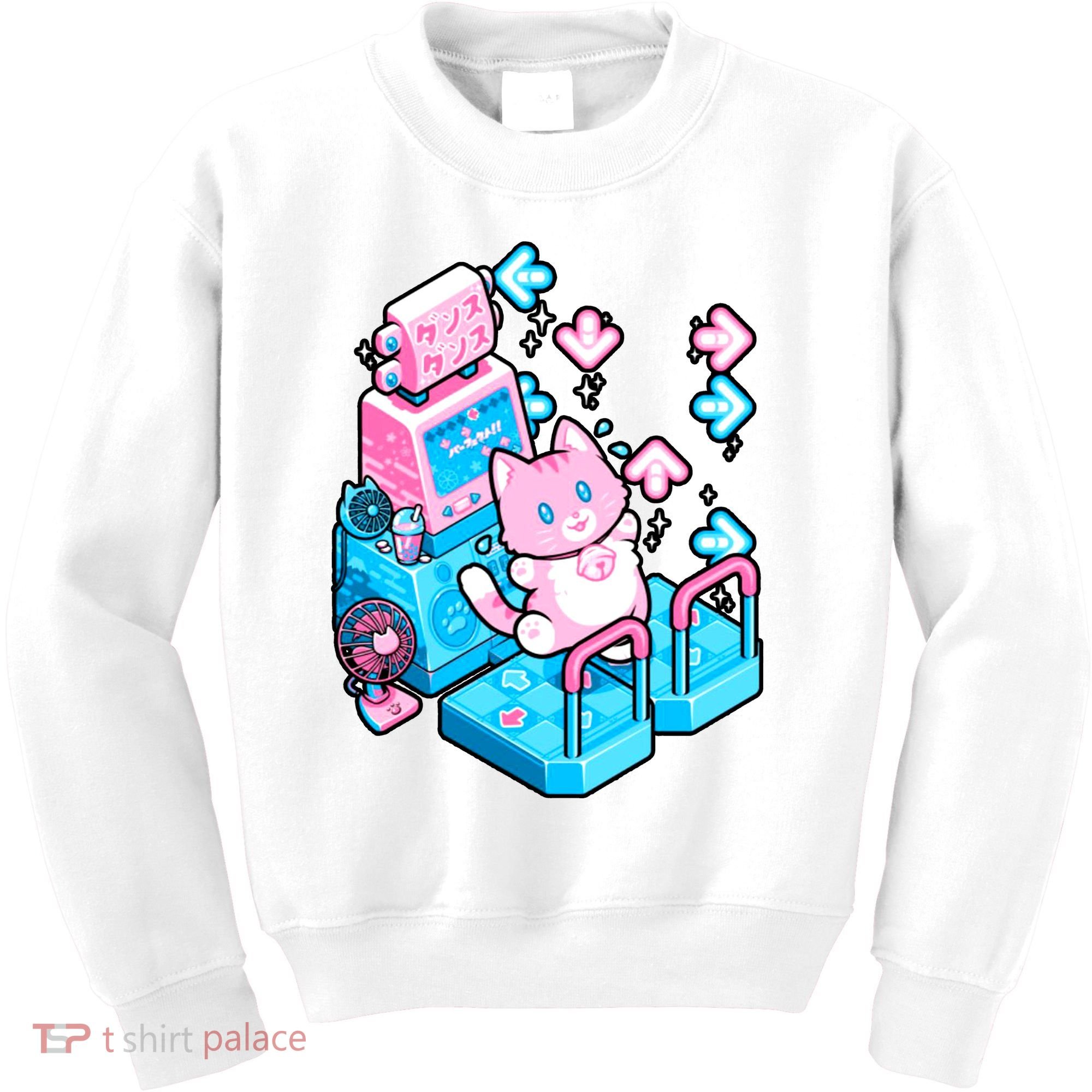 Cute Dancing Game Kitty Kids Sweatshirt
