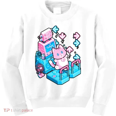 Cute Dancing Game Kitty Kids Sweatshirt