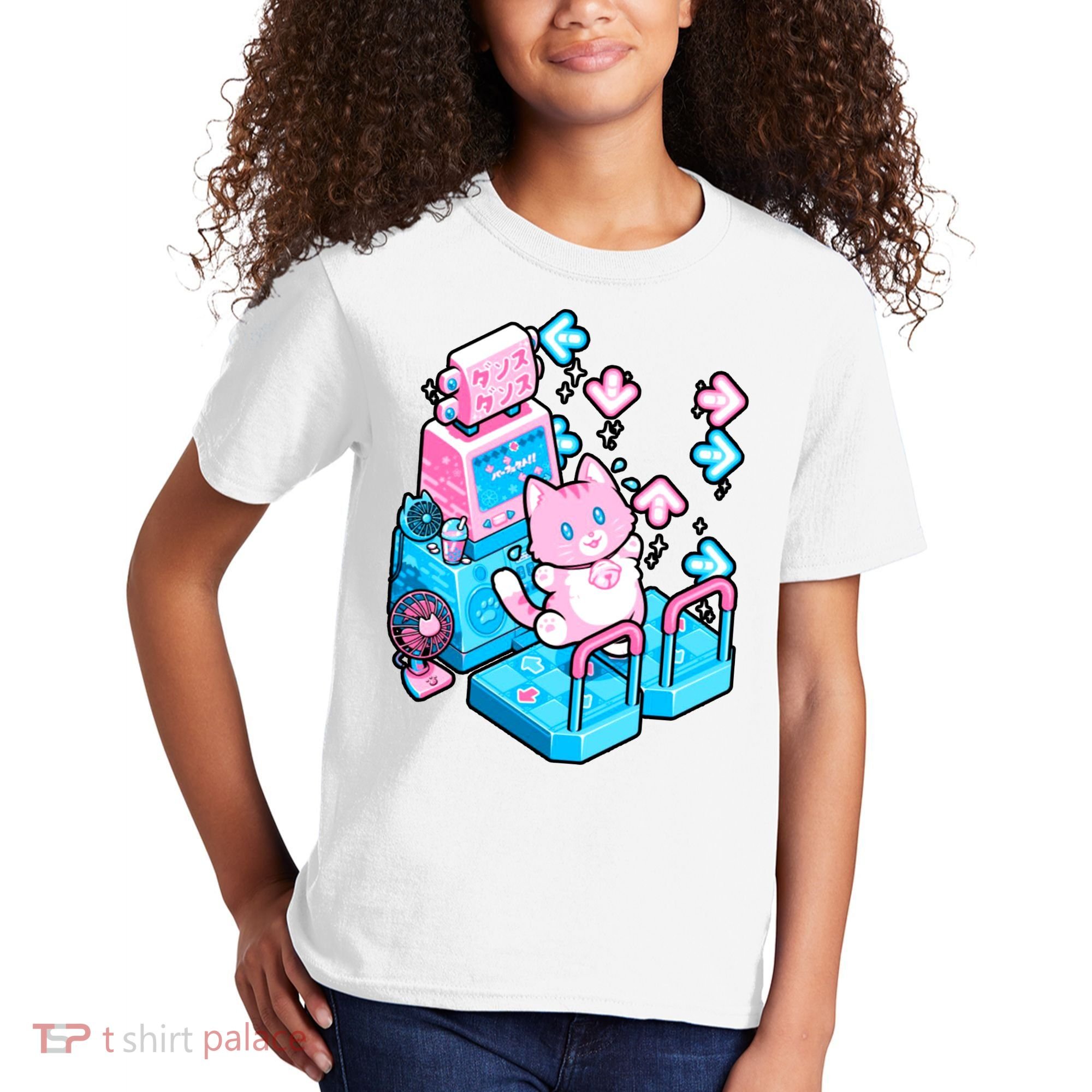 Cute Dancing Game Kitty Kids T-Shirt