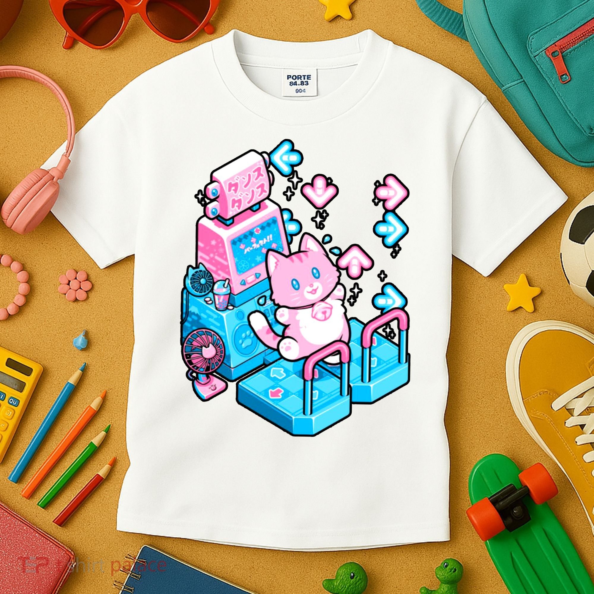 Cute Dancing Game Kitty Kids T-Shirt