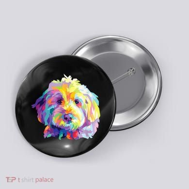 Colorful Dog Goldendoodle Gift Labradoodle Pet Bernedoodle Button